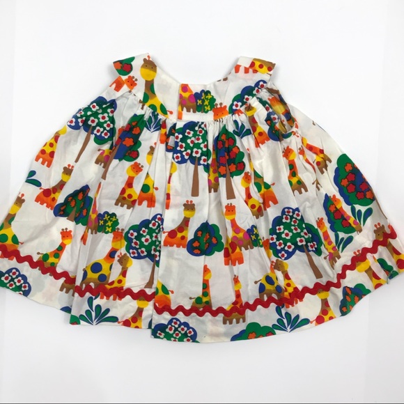 Handmade Vintage Giraffe Floral Pocket Apron Dress - Picture 4 of 4